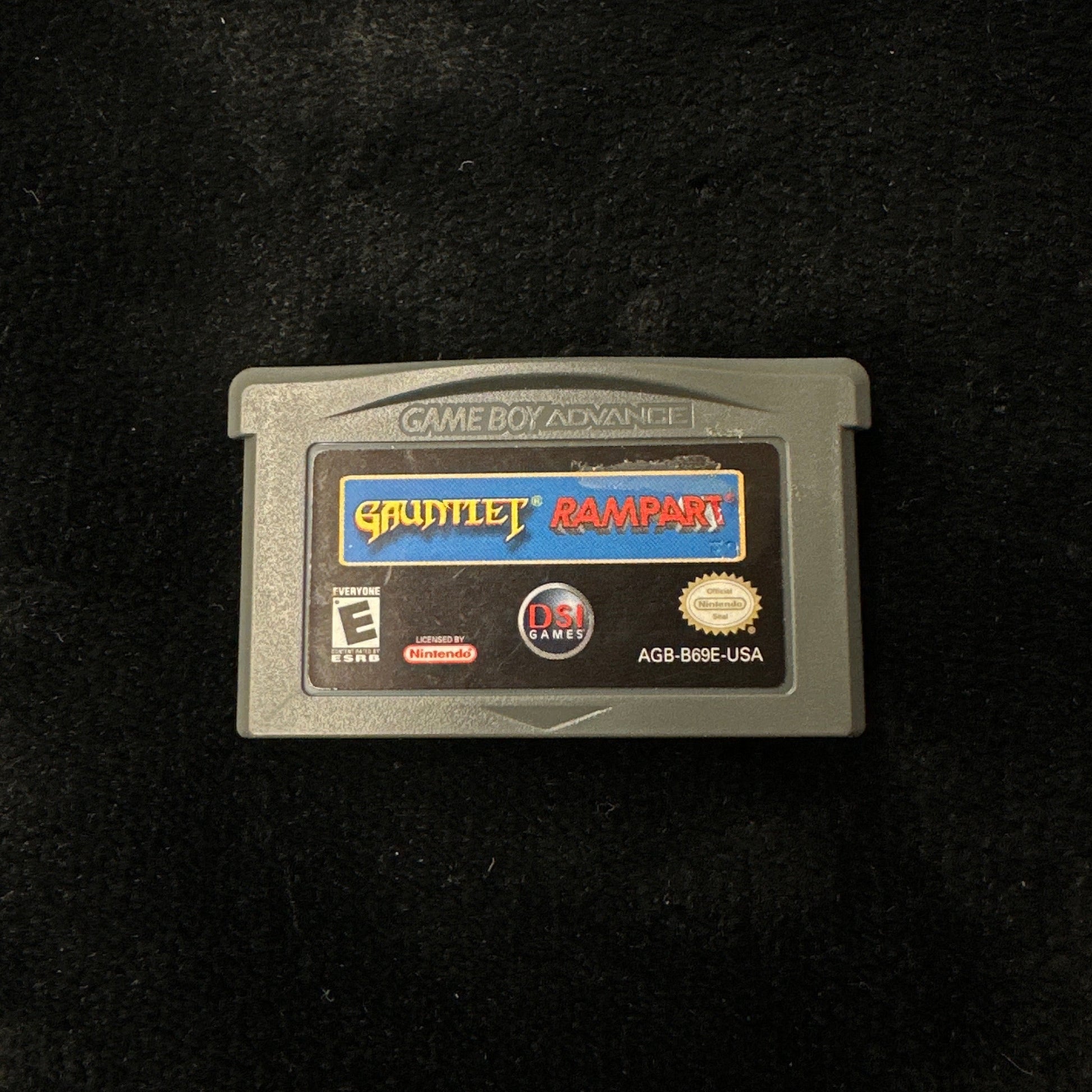 Game cartridge on a dark background