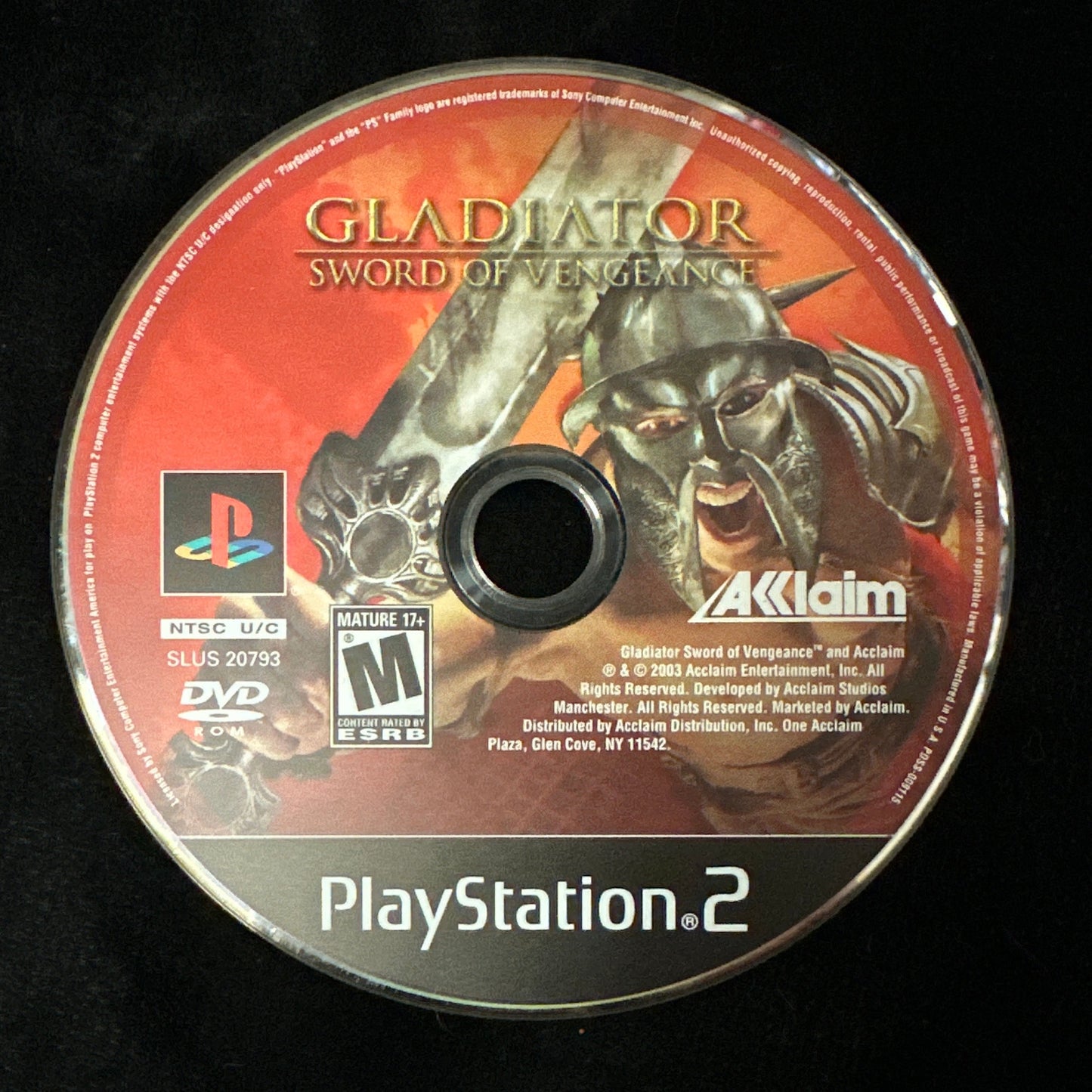 Gladiator Sword of Vengeance for PS2 (loose disc)