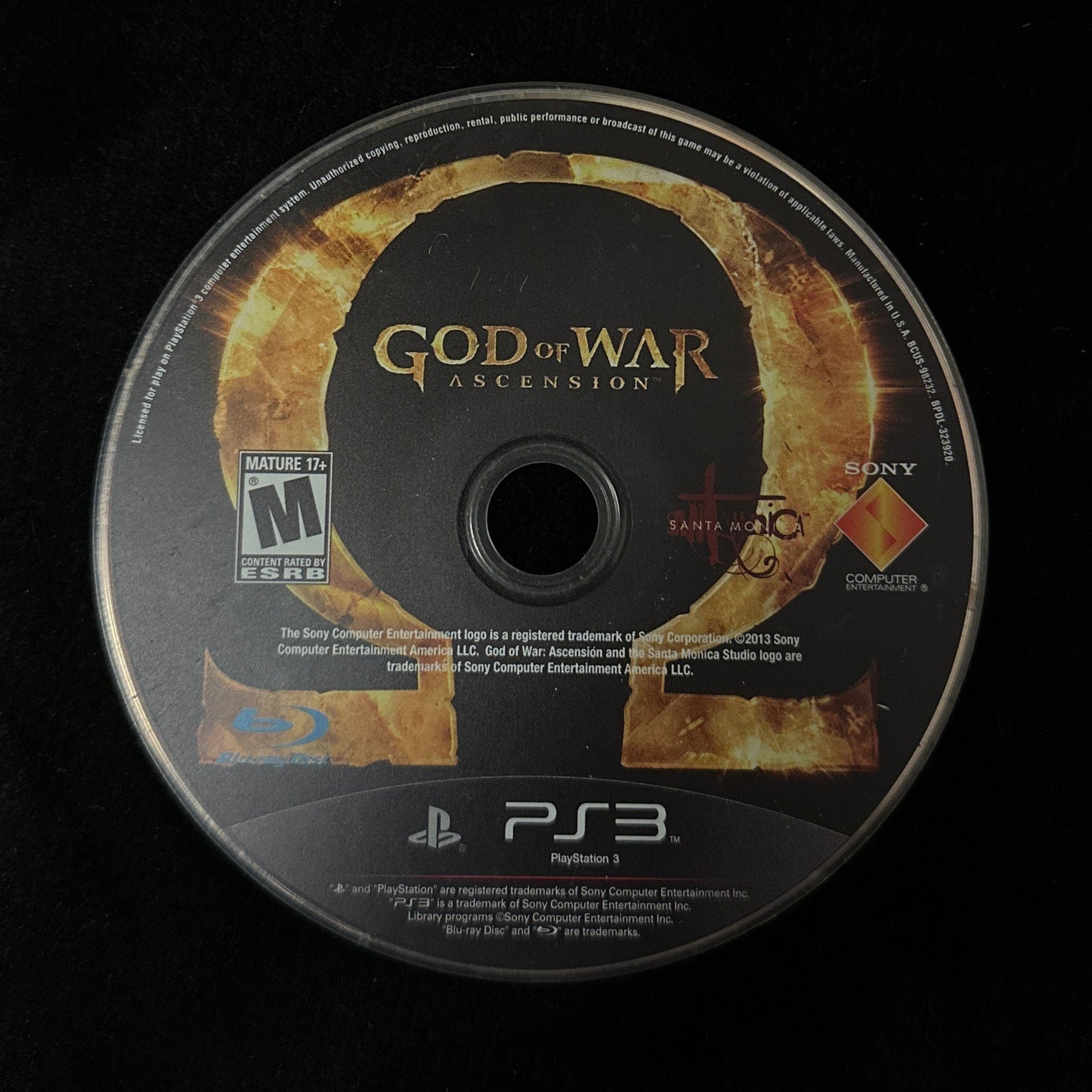 God of War Ascension for PS3 (loose disc)