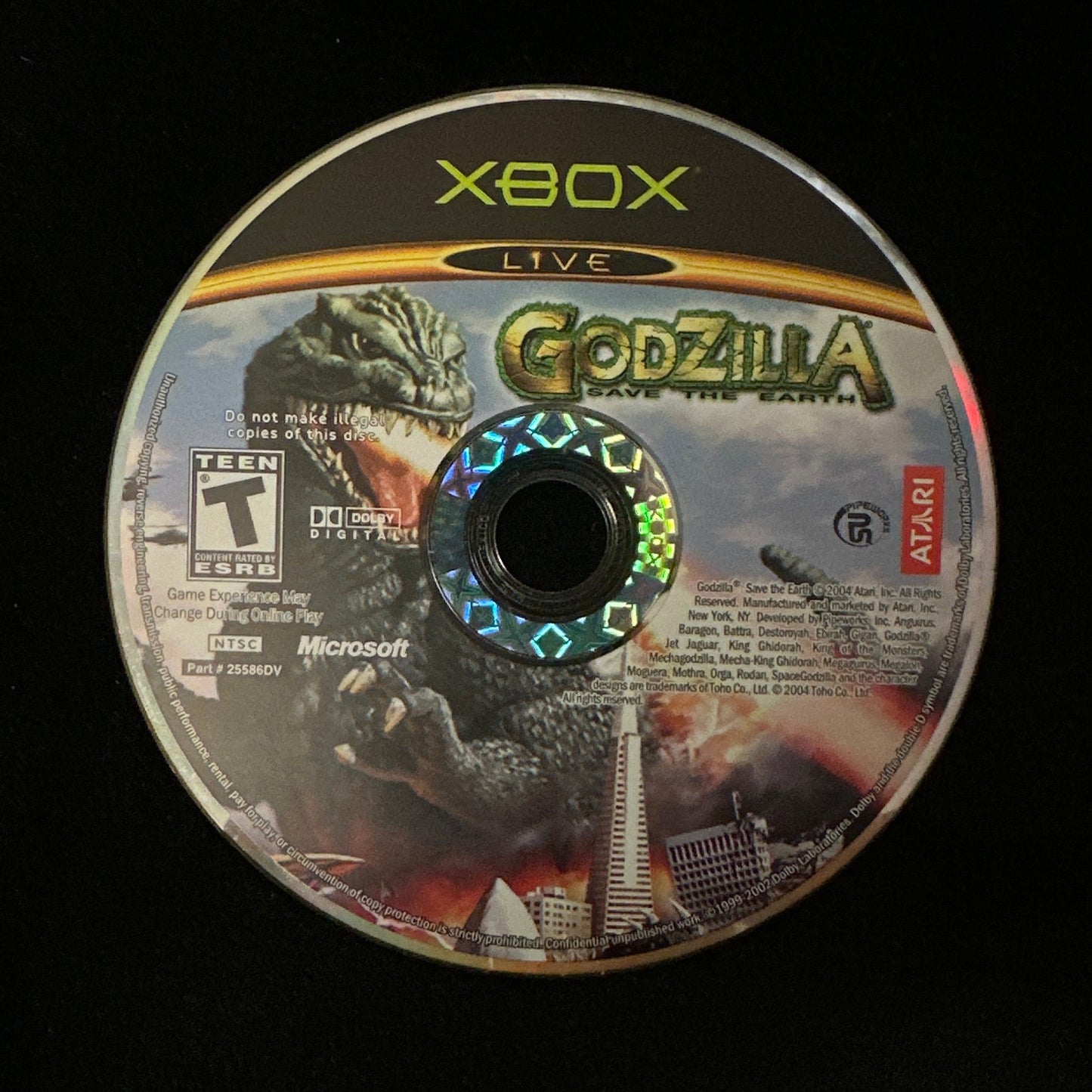 Godzilla Save the Earth for Xbox (loose disc)