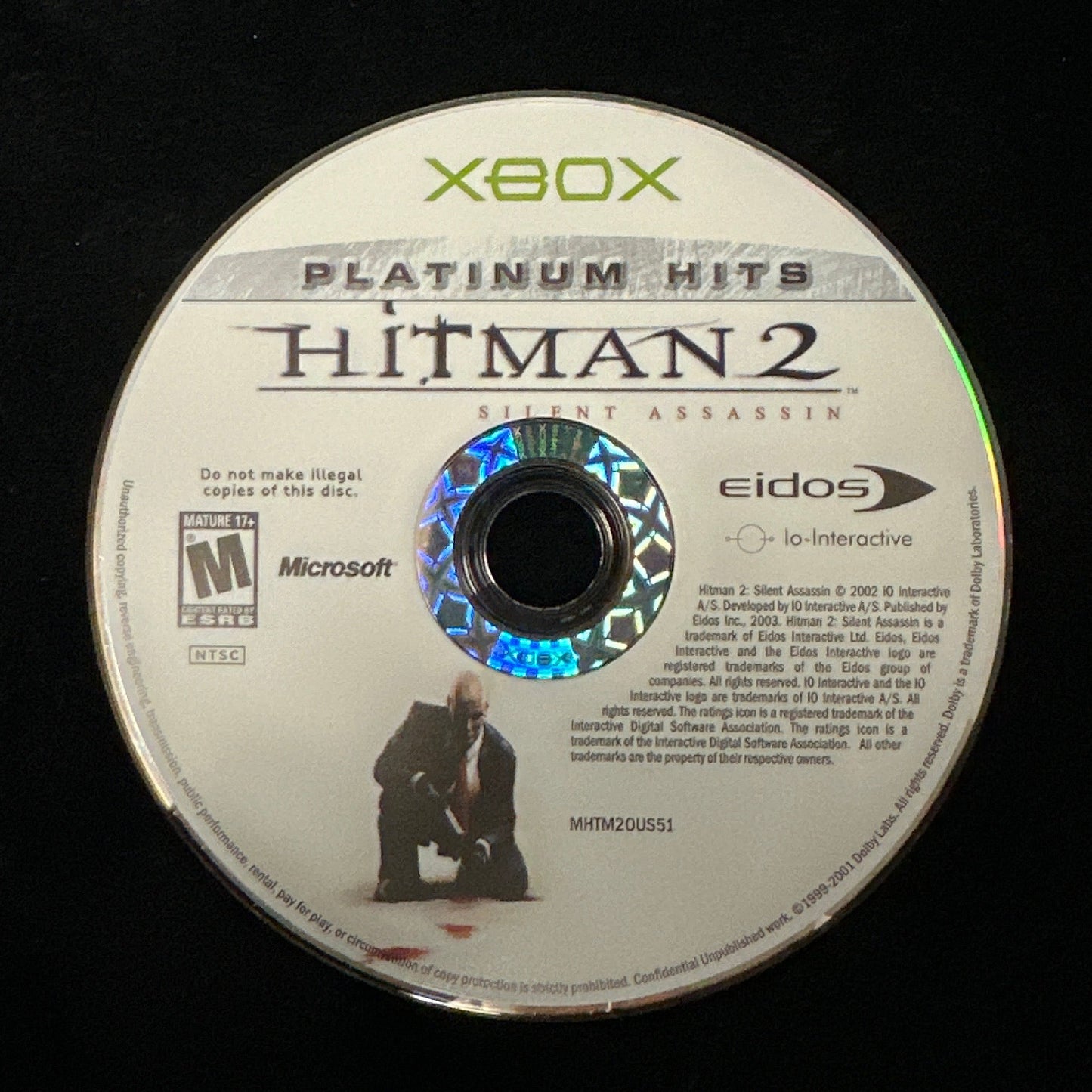 Hitman 2 Silent Assassin [Platinum Hits] for Xbox (loose disc)