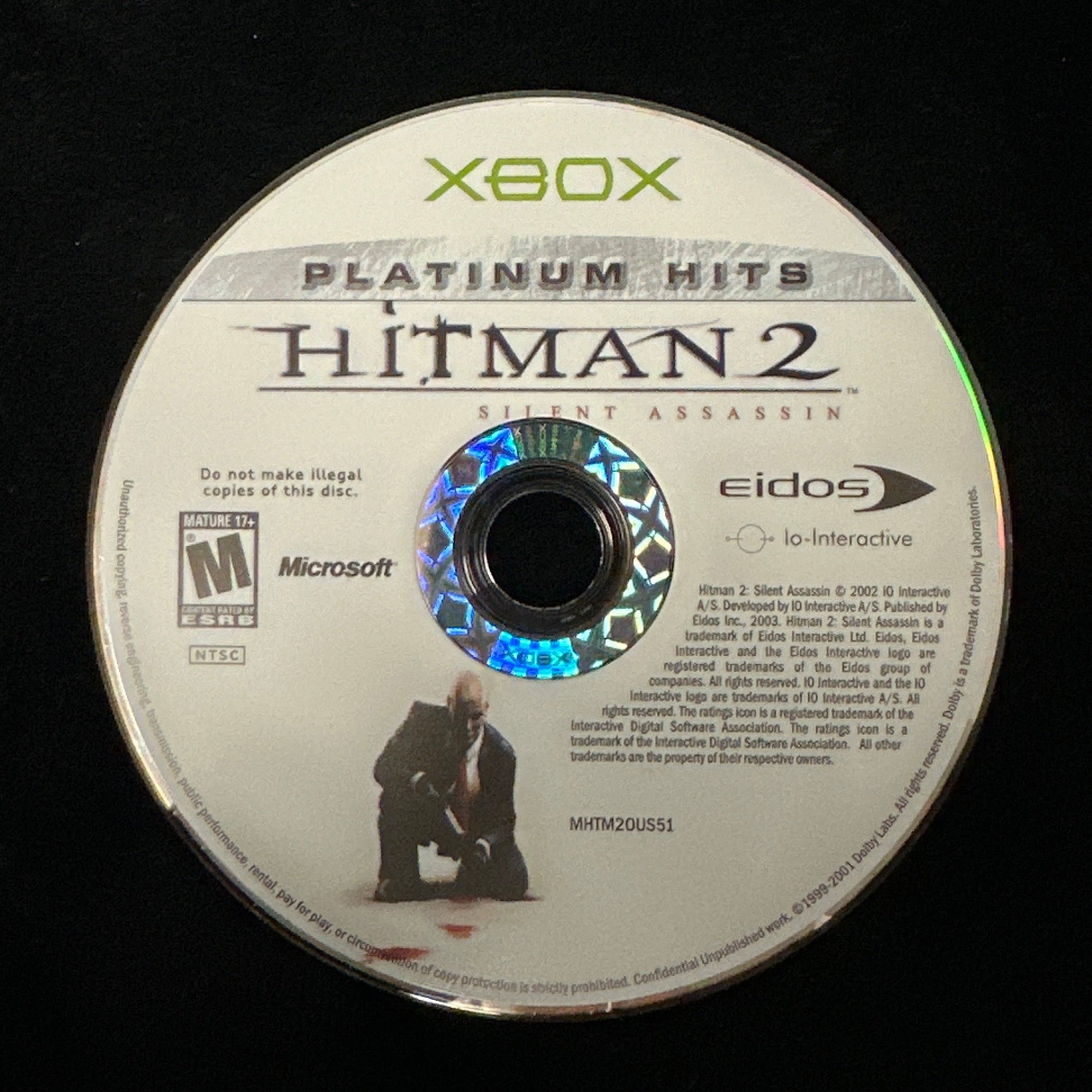 Hitman 2 Silent Assassin [Platinum Hits] for Xbox (loose disc)
