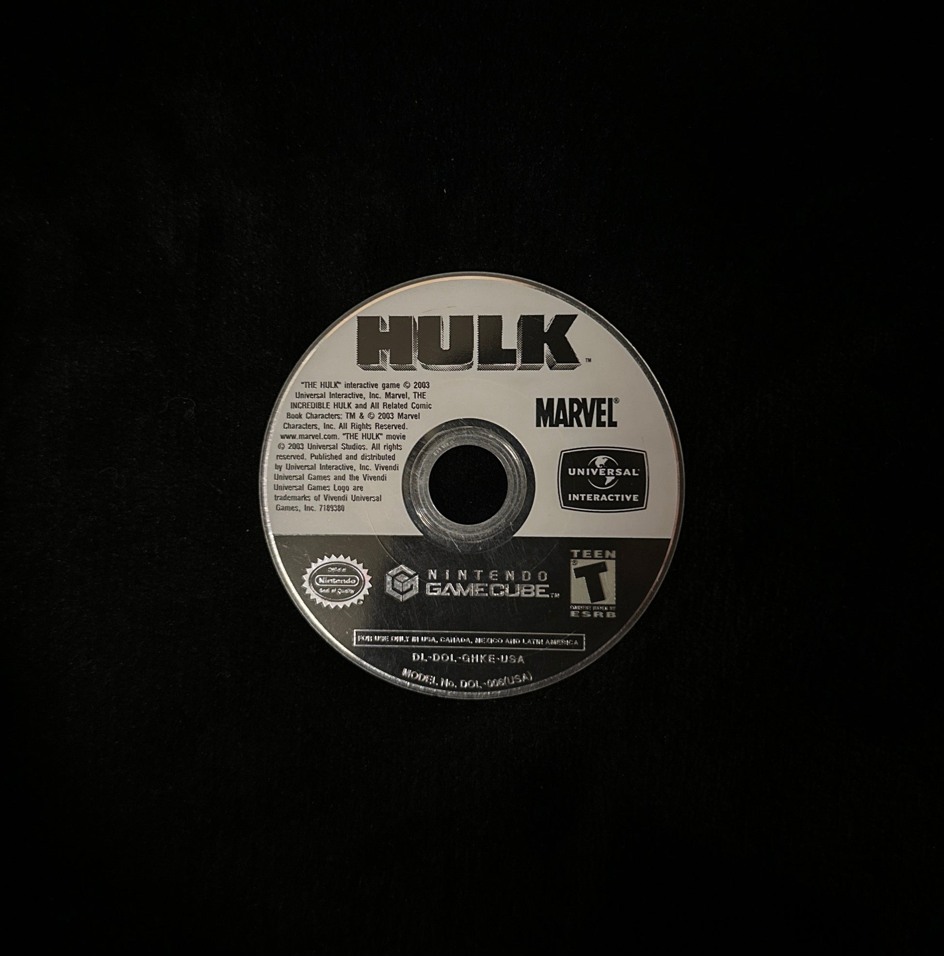Hulk for Nintendo GameCube (loose disc)