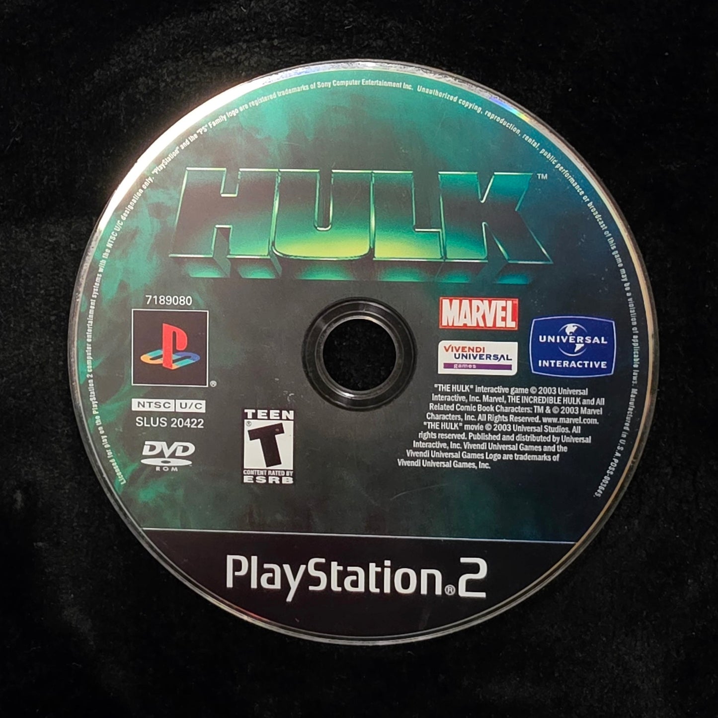Hulk for PS2 (loose disc)