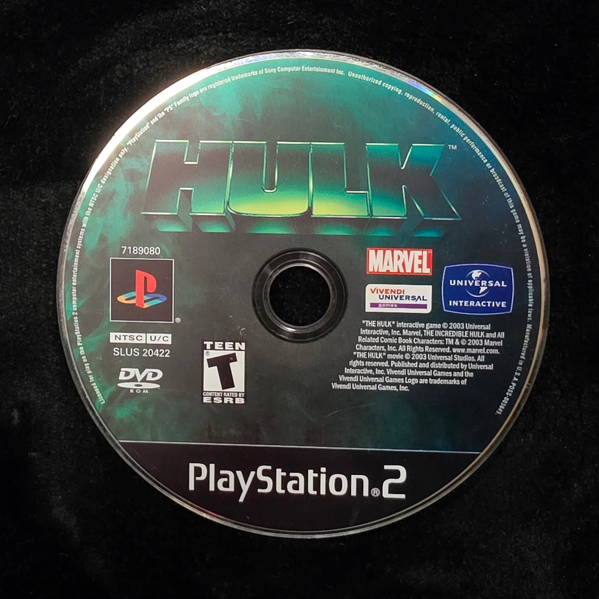 Hulk for PS2 (loose disc)