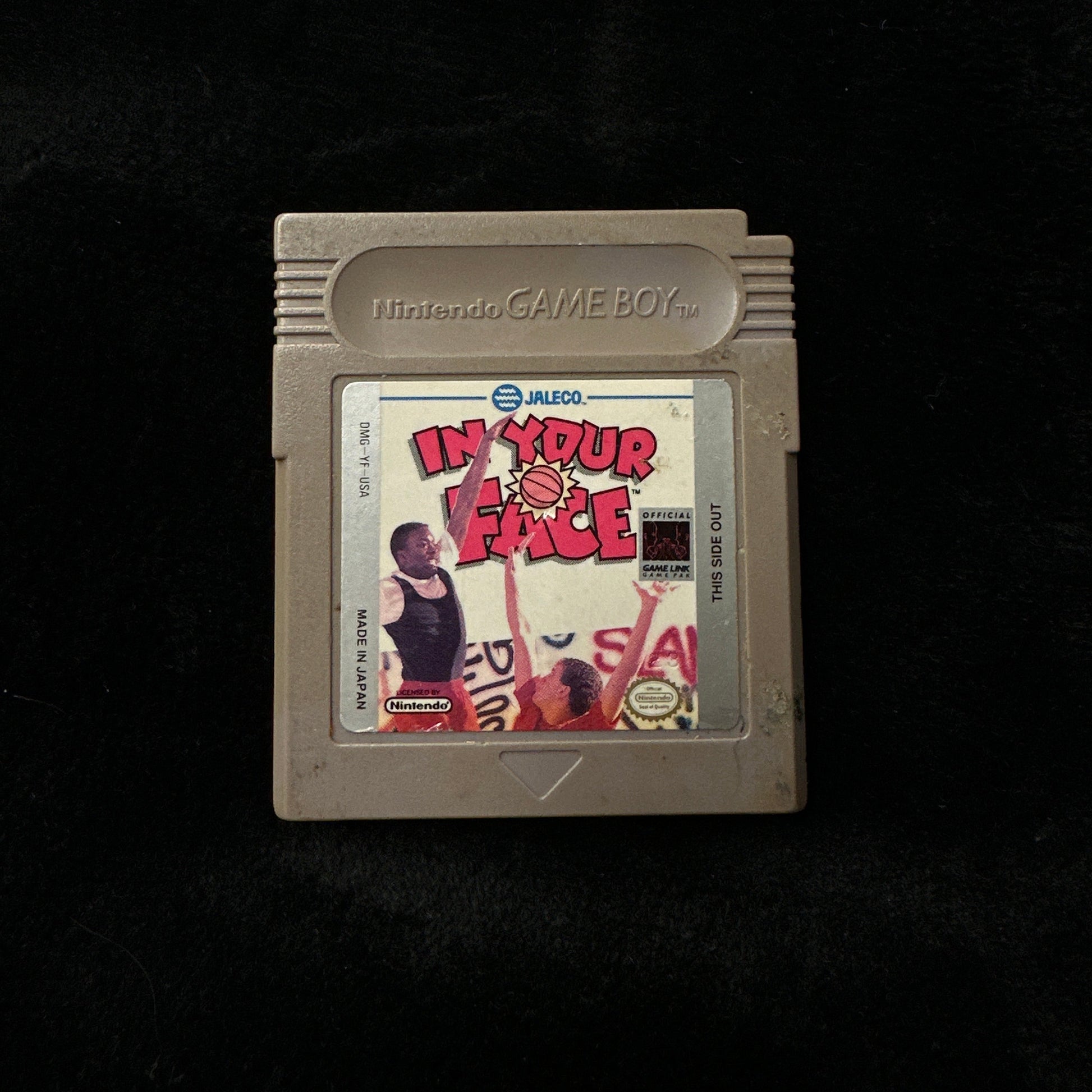 Game Boy cartridge with 'In Your Face' on a black background