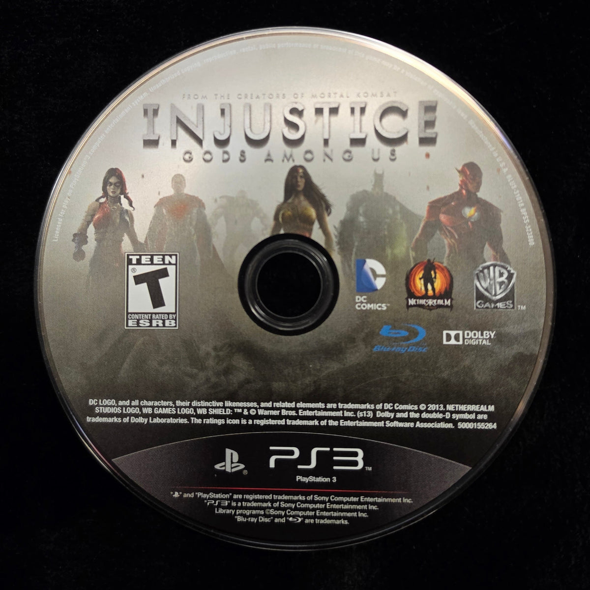 Injustice Gods Among Us for PS3 (loose disc)