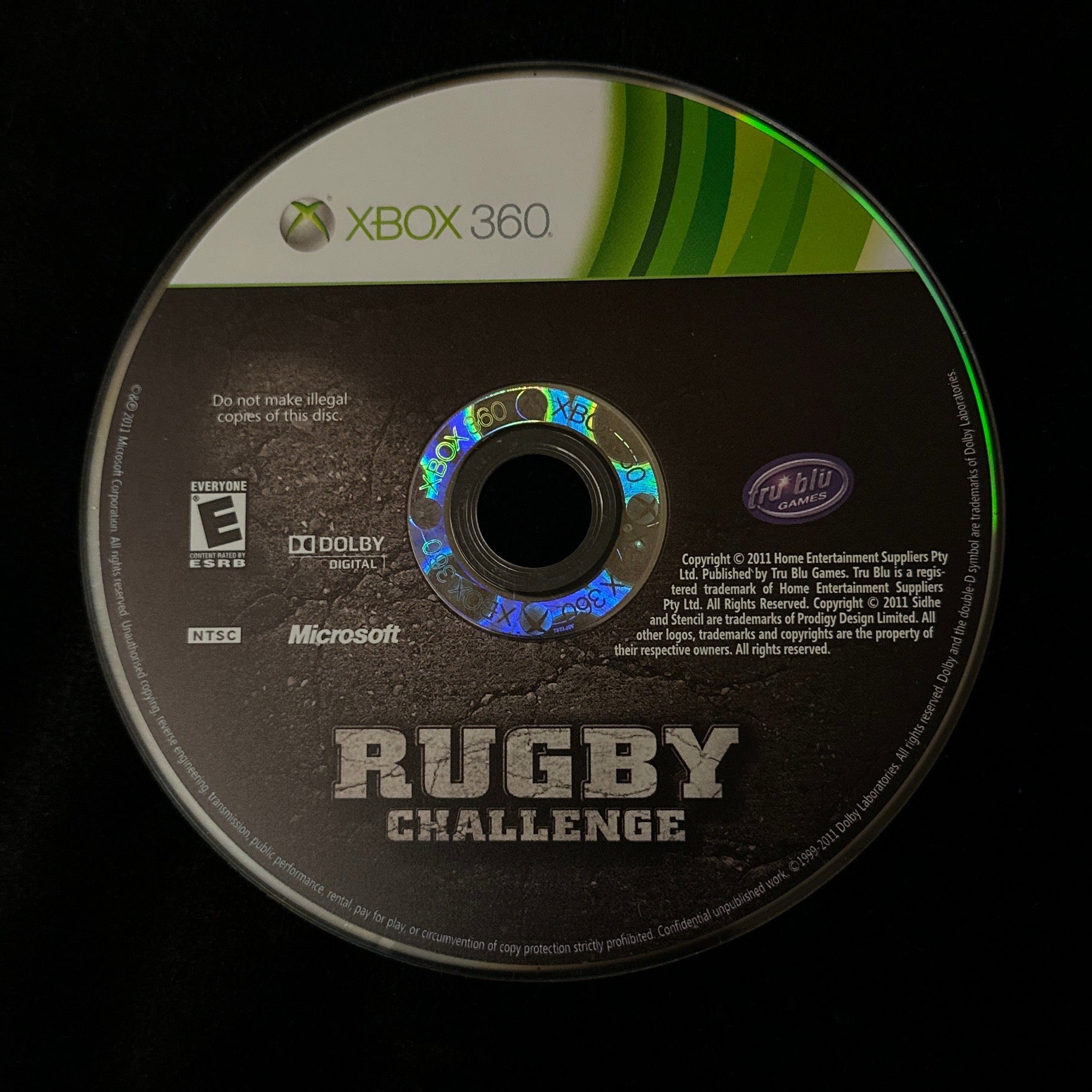 Jonah Lomu Rugby Challenge for Xbox 360 (loose disc)