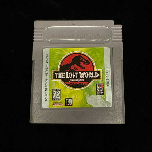 Game cartridge for 'The Lost World' on a black background