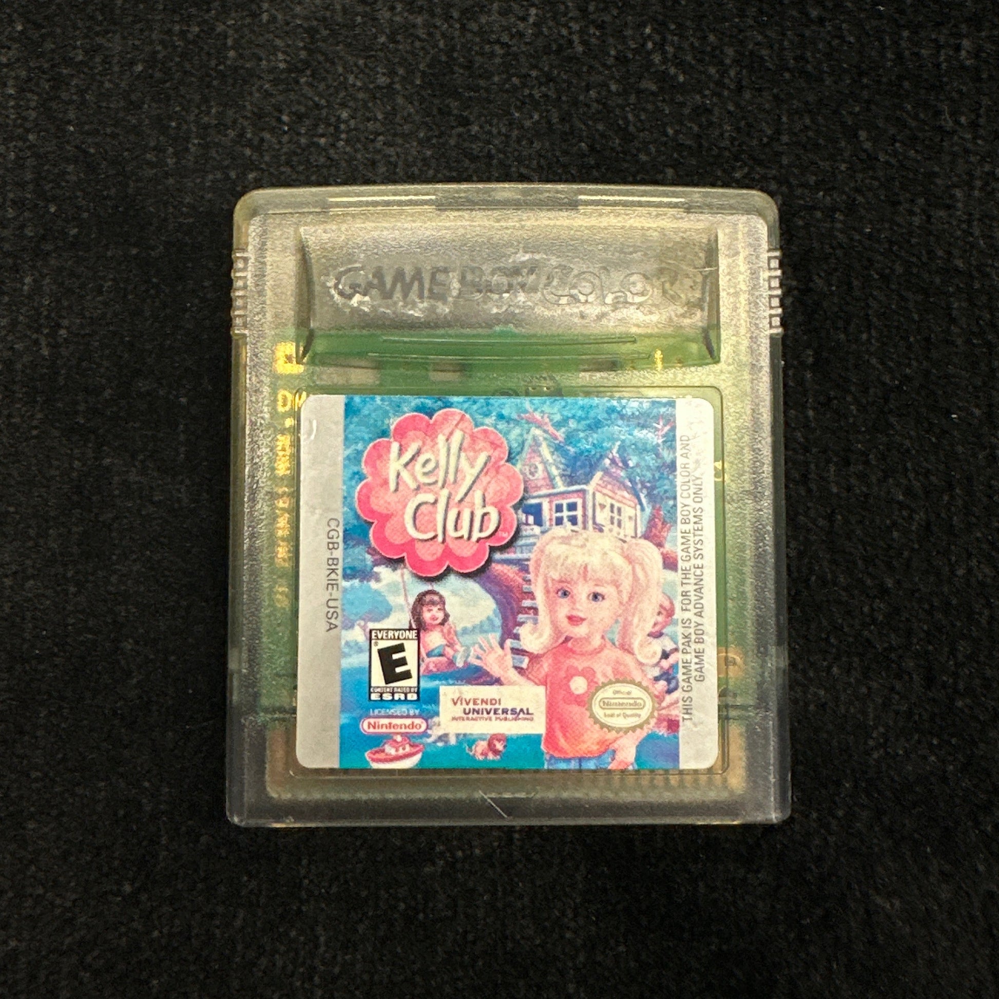 Game cartridge with colorful graphics on a black background