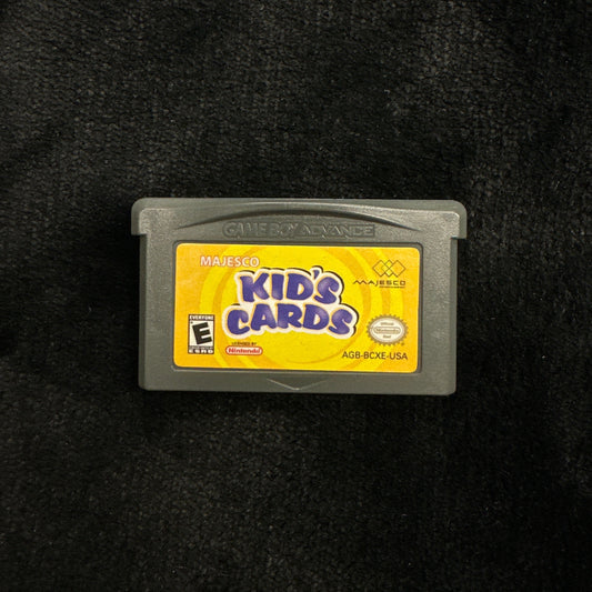 Game cartridge labeled 'Kid's Cards' on a dark background