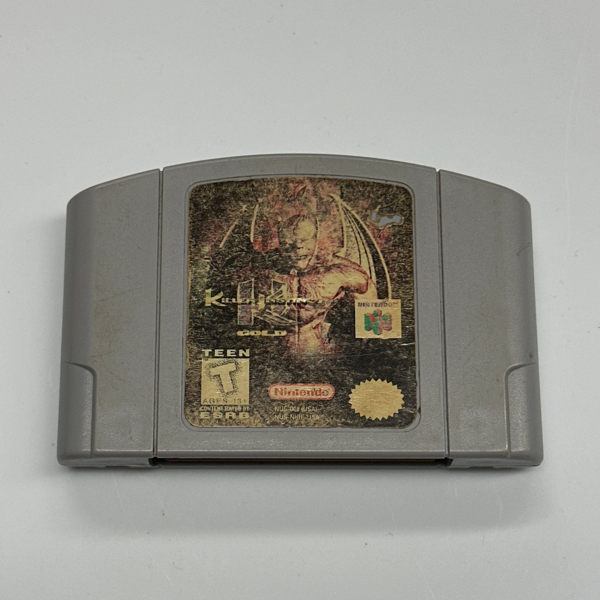 Gray game cartridge with colorful artwork on a white background