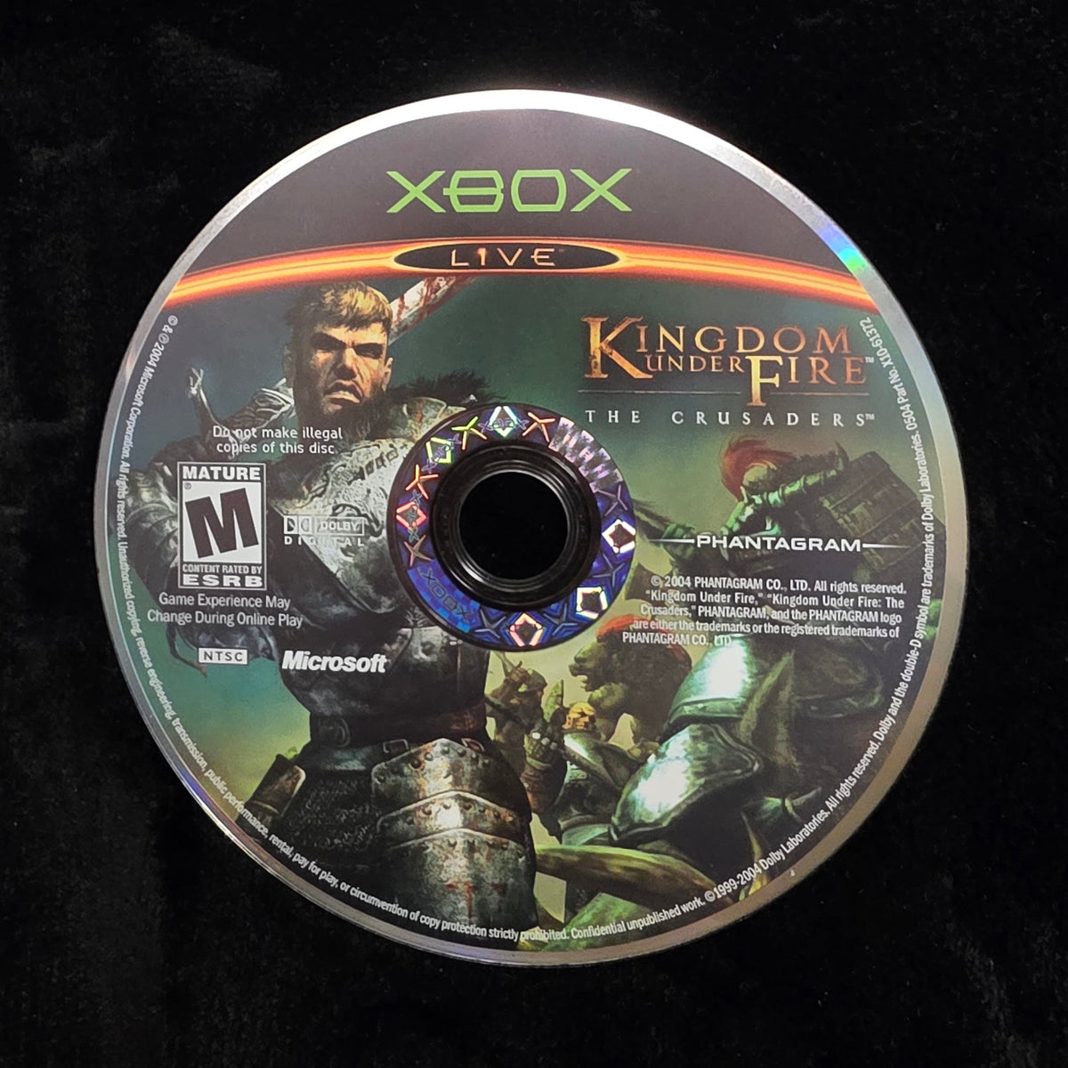 Kingdom Under Fire the Crusaders for Xbox (loose disc)