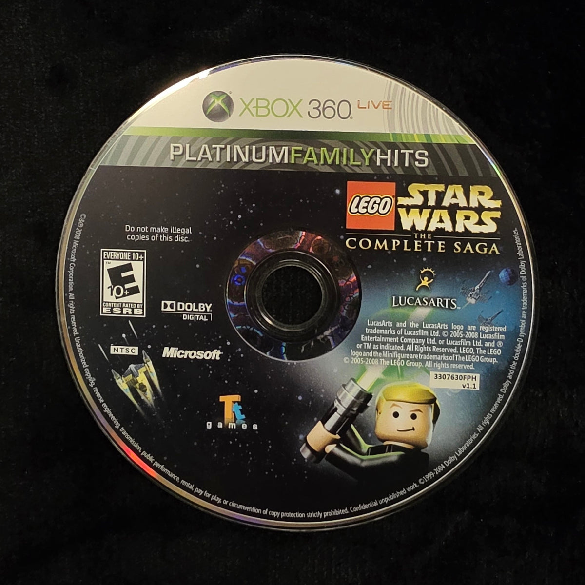 LEGO Star Wars the Complete Saga [Platinum Family Hits] for Xbox 360 (loose disc)