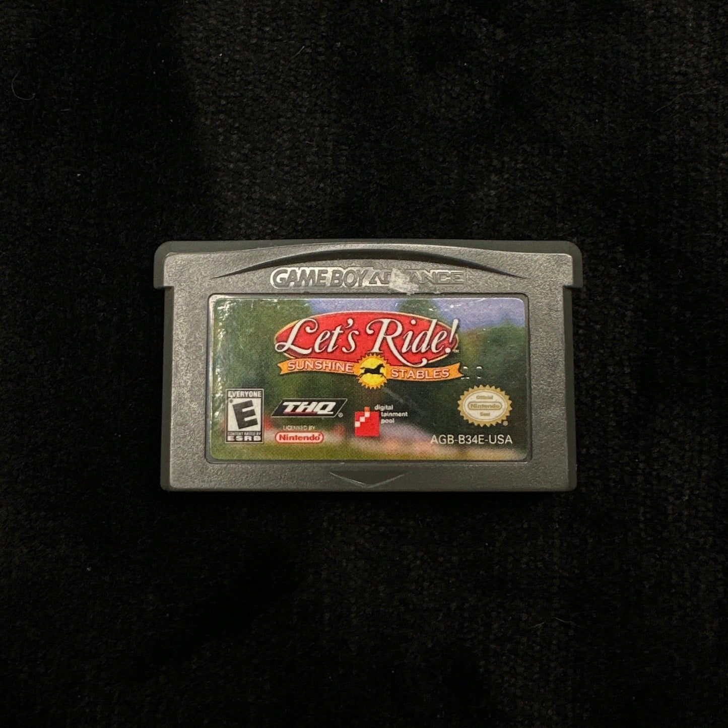 Game cartridge on a black background