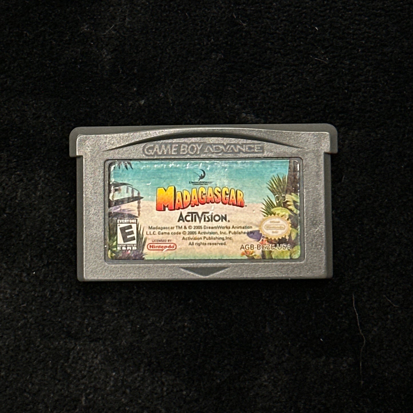 Game cartridge on a black background
