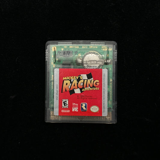 Game cartridge with a red label on a black background