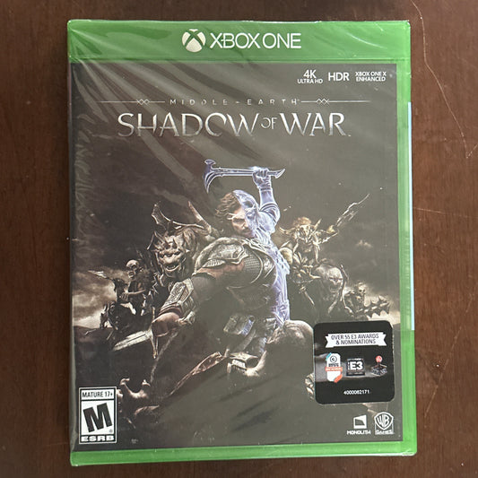 Game case for 'Shadow of War' on Xbox One.
