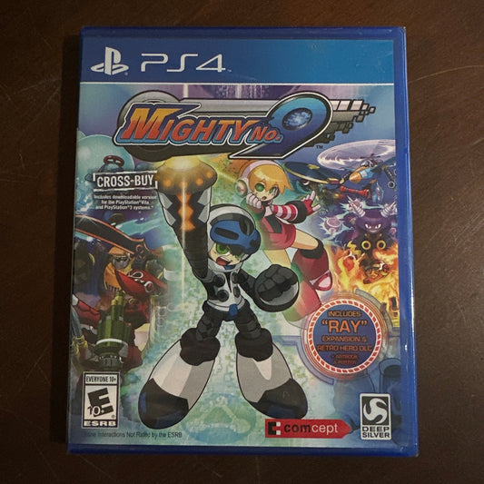 Mighty No. 9 game case for PS4 on a dark surface