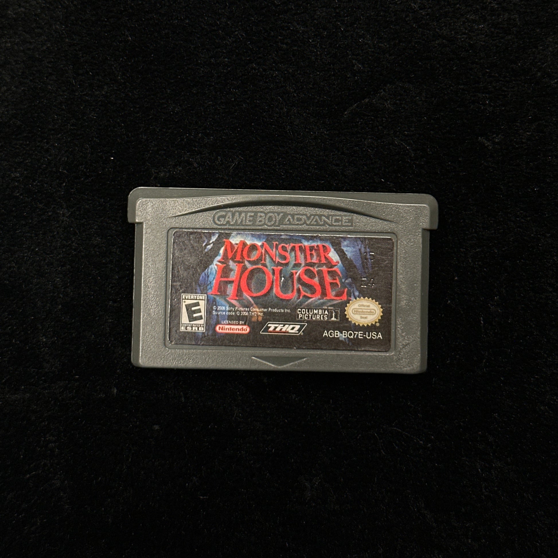 Game cartridge on a black background