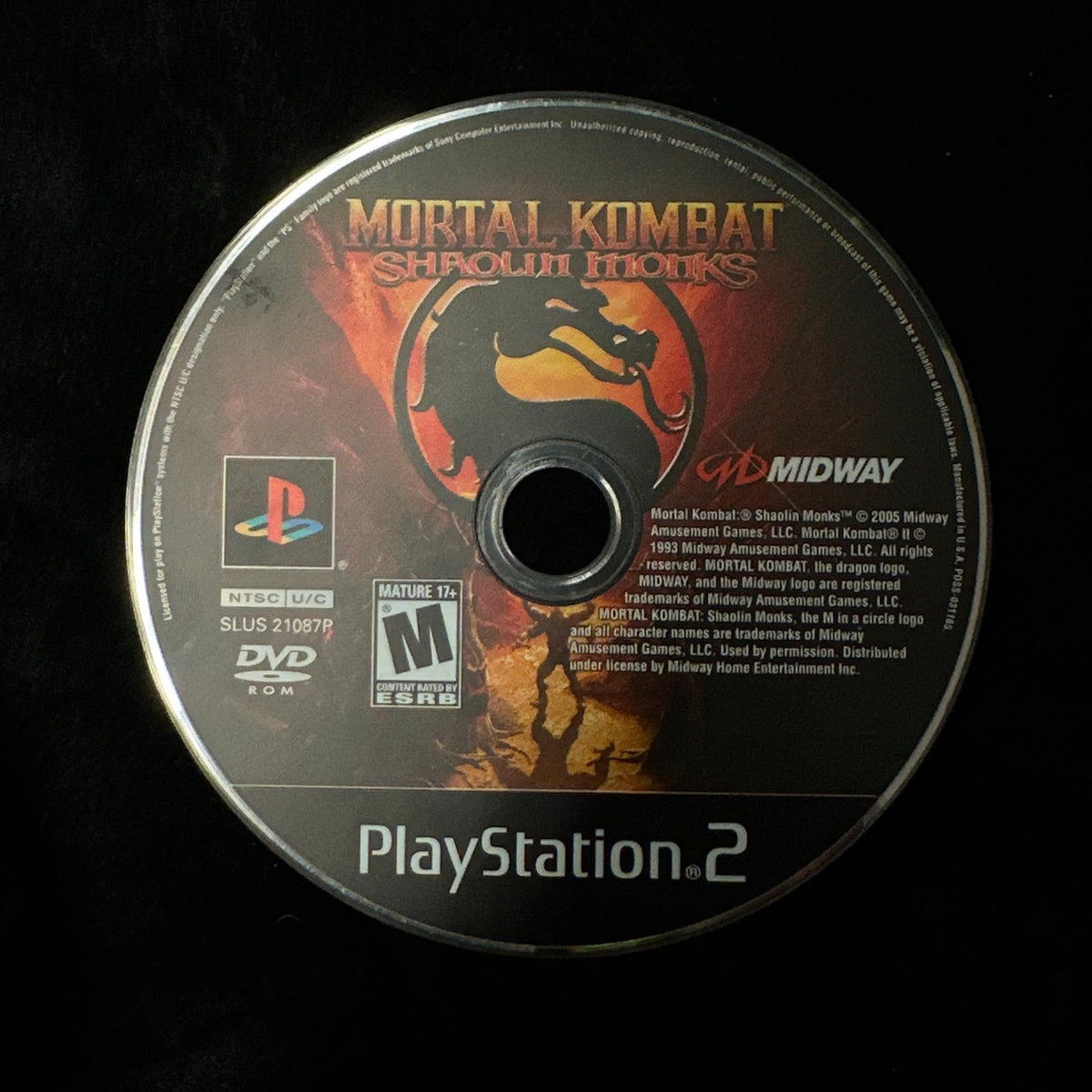 Mortal Kombat Shaolin Monks for PS2 (loose disc)