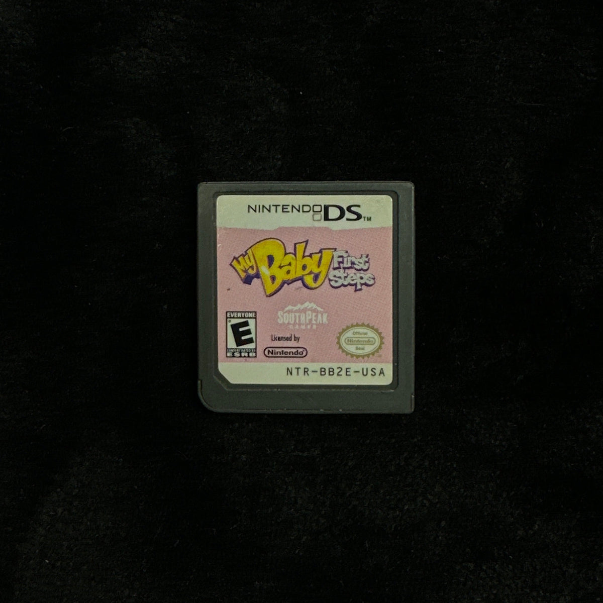 My Baby First Steps game cartridge for Nintendo DS On Black background