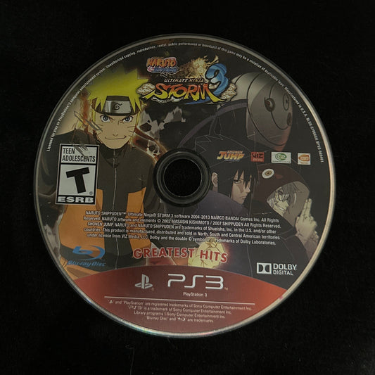 Naruto Ultimate Ninja Storm 3 [Greatest Hits] for PS3 (loose disc)
