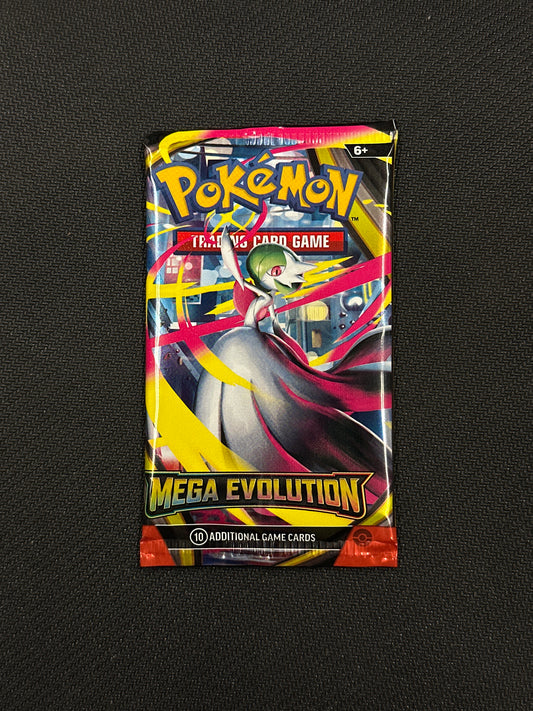 Pokémon trading card game pack on a black background