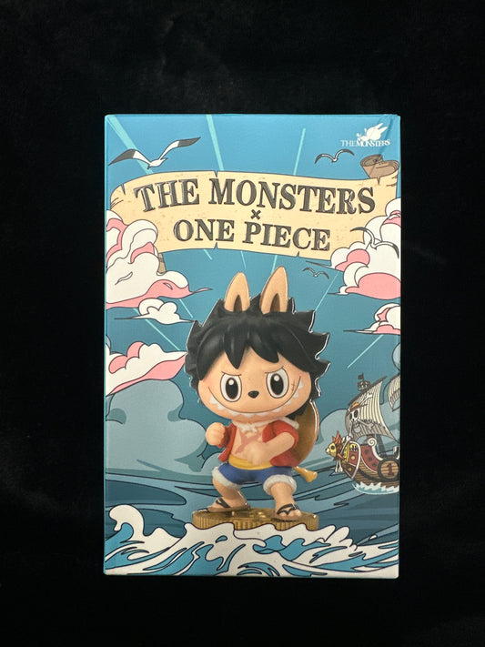 Card featuring a character from 'One Piece' with stylized text and graphics on a blue background.