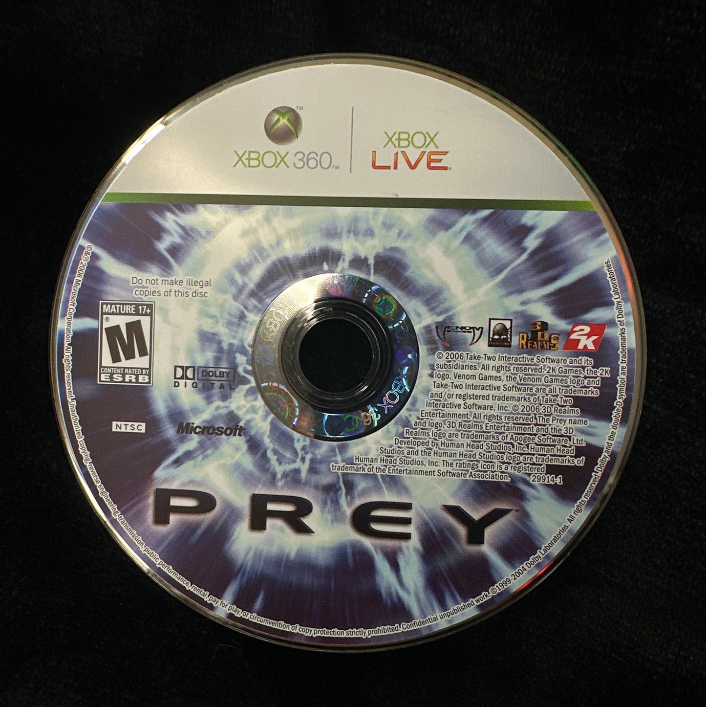 Prey for Xbox 360 (Loose Disc)