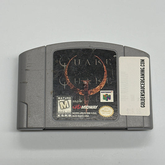 Game cartridge with label on a white background
