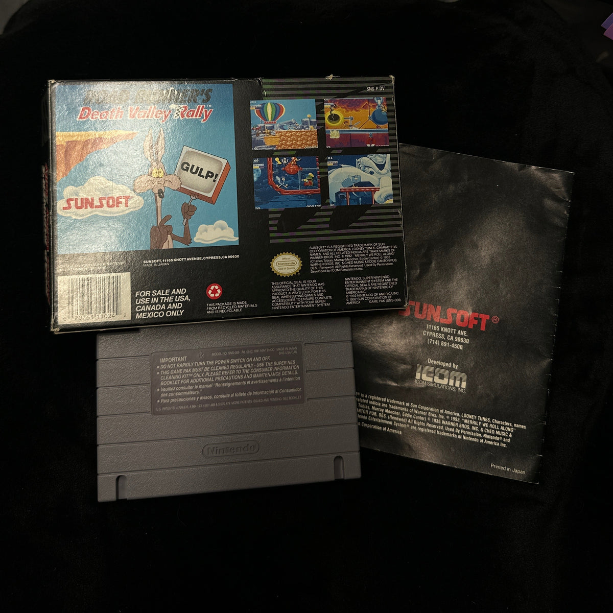 Road Runner’s Death Valley Rally for SNES (CIB) Back