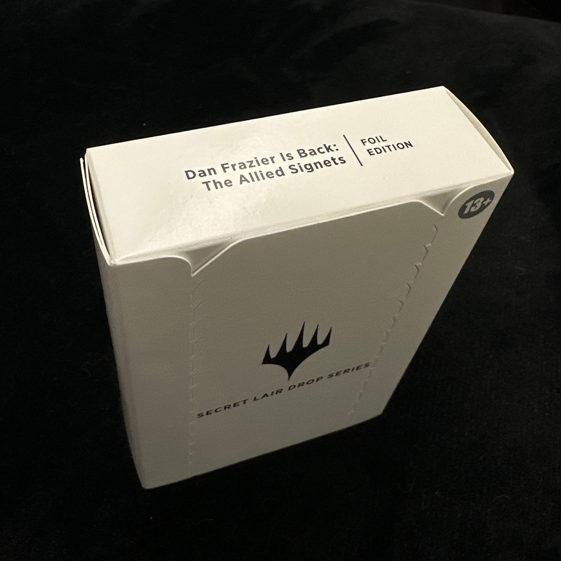 White box with text on a black background