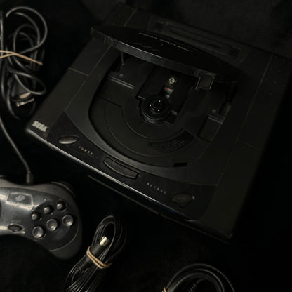 Sega Saturn Console with Controller & Cables open disc reader