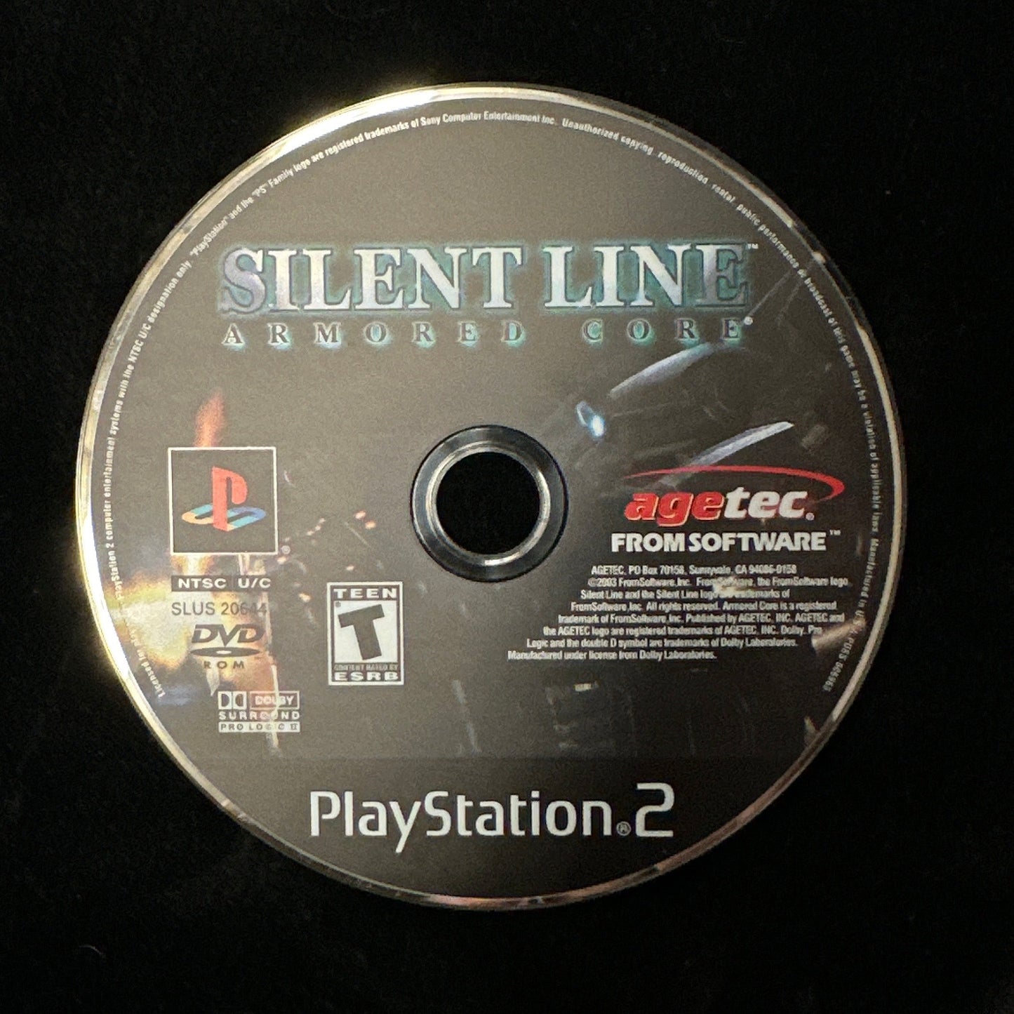 Silent Line Armored Core for PS2 (loose disc)