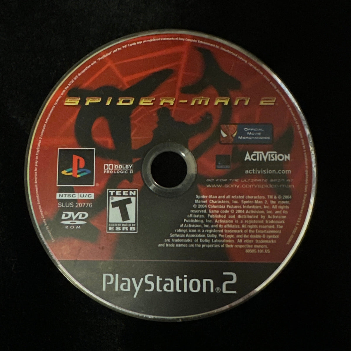 Spider-man 2 for PS2 (loose disc)