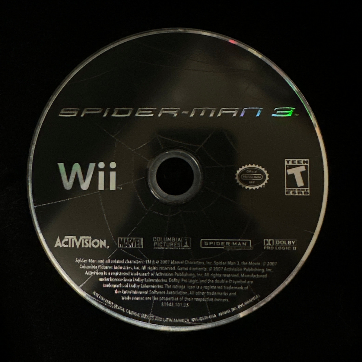 Spider-man 3 for Wii (loose disc)