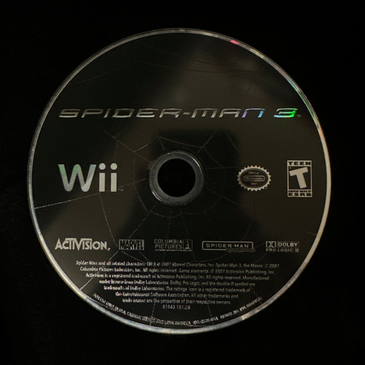 Spider-man 3 for Wii (loose disc)