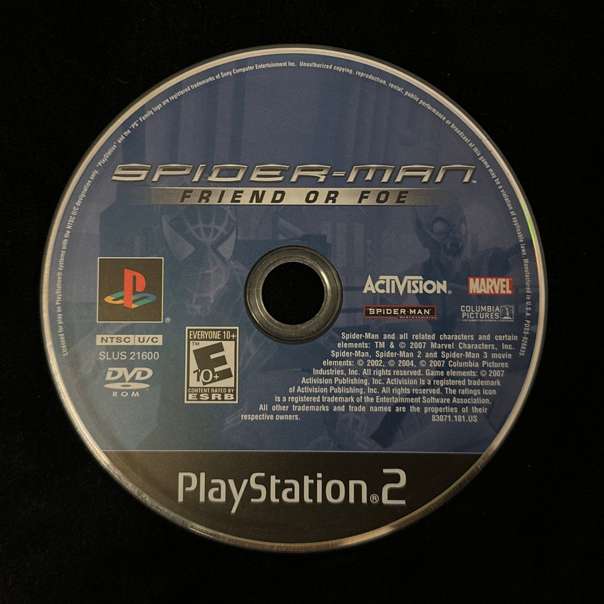 Spider-man Friend or Foe for PS2 (loose disc)