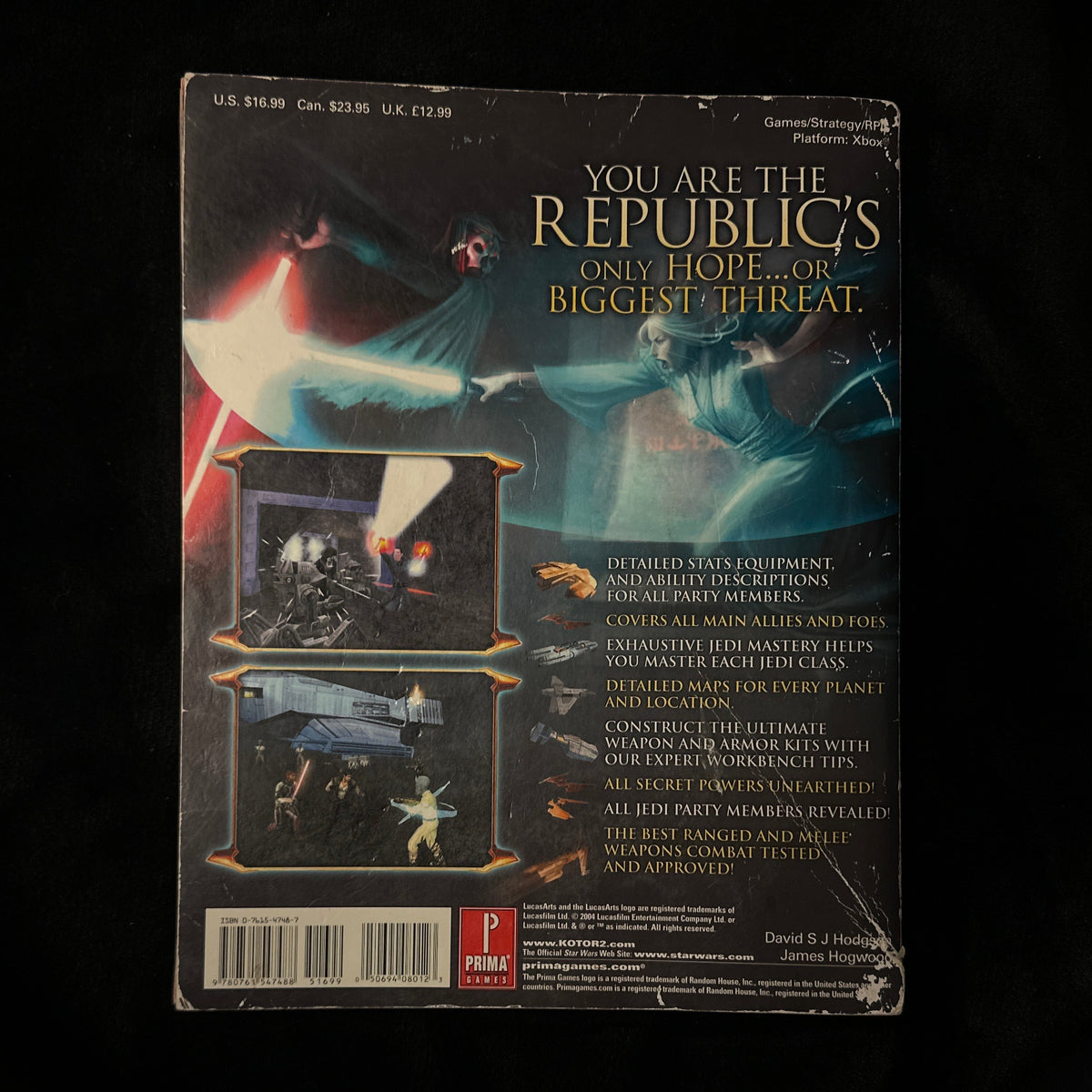 Star Wars Knights of the Old Republic ii The Sith Lords Prima Official Game Guide Back