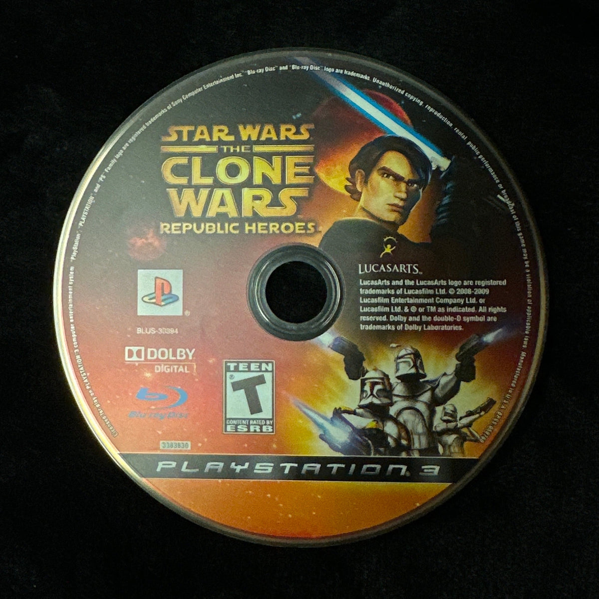 Star Wars the Clone Wars Republic Heroes for PS3 (loose disc)