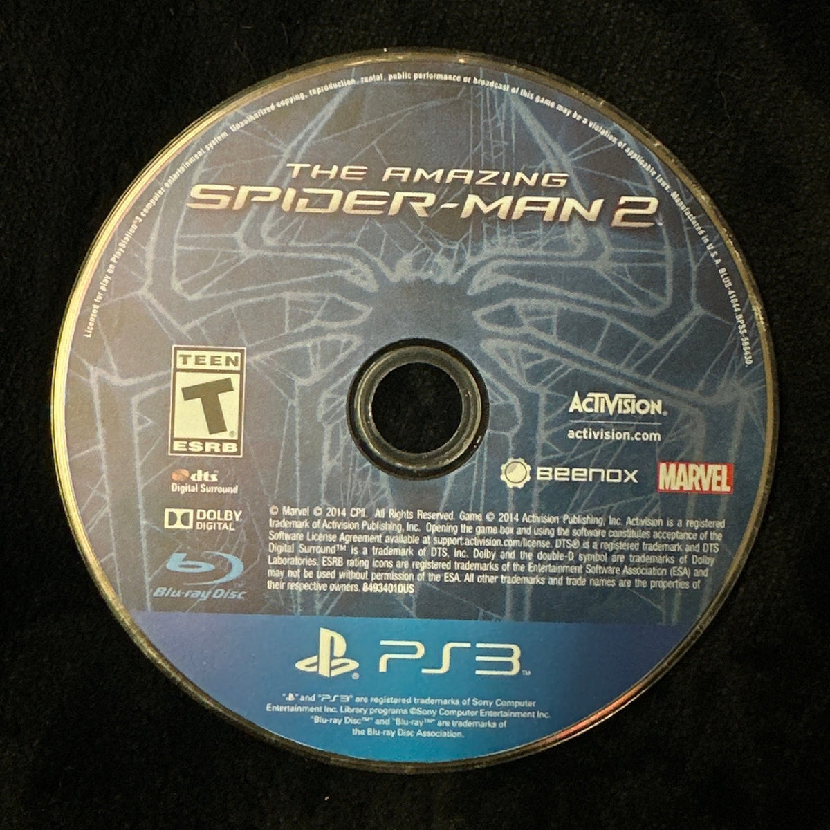 The Amazing Spider-Man 2 for PS3 (loose disc)
