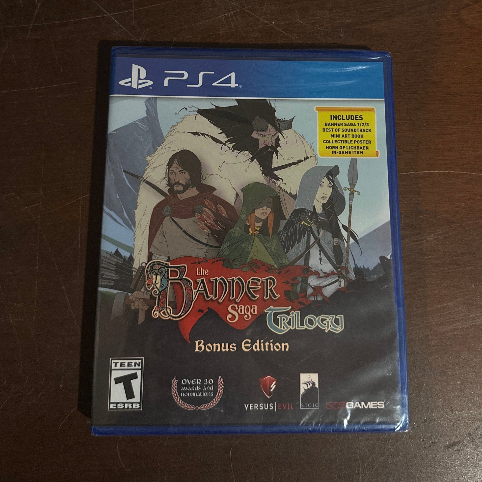 Game case on brown surface