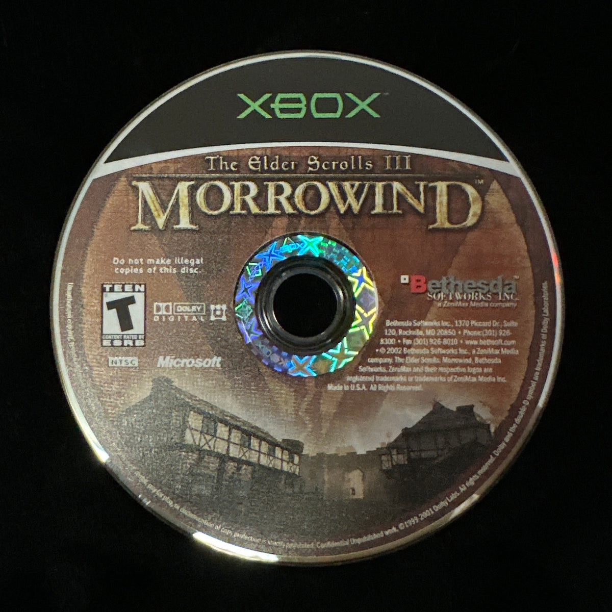 The Elder Scrolls III Morrowind for Xbox (loose disc)