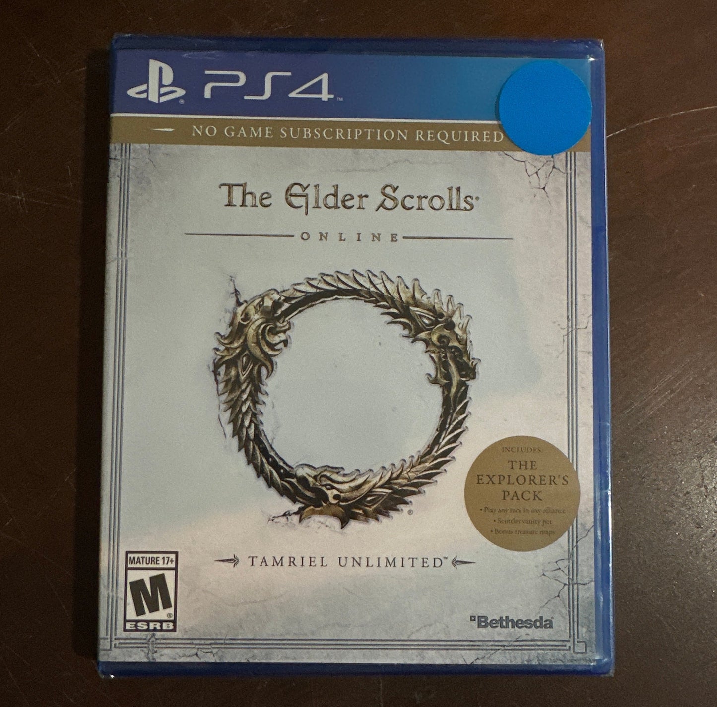 The Elder Scrolls Online game box on a wooden surface