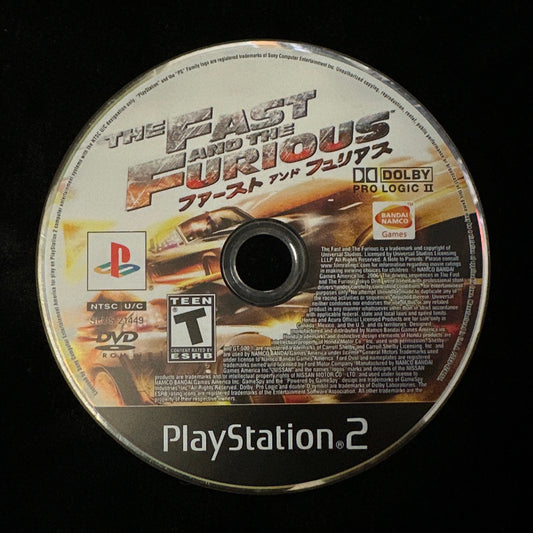 The Fast and the Furious for PlayStation 2 (loose disc)