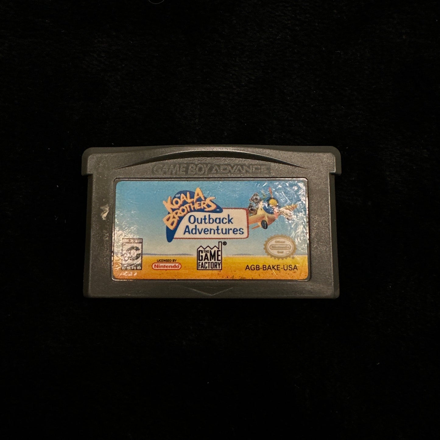 Game cartridge on a black background