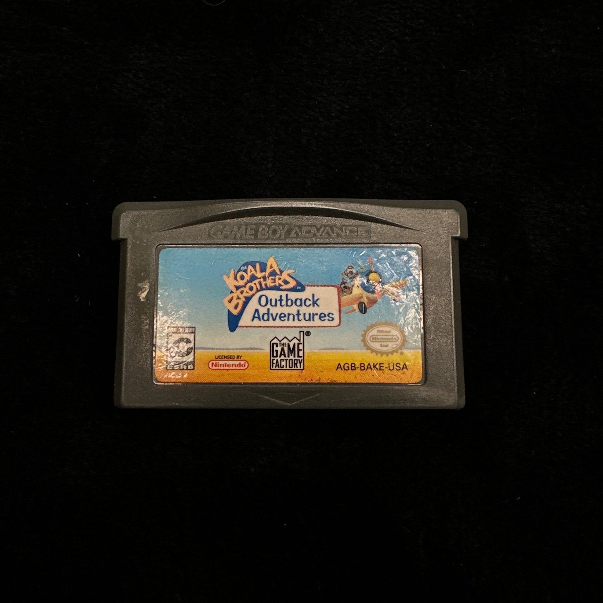 Game cartridge on a black background