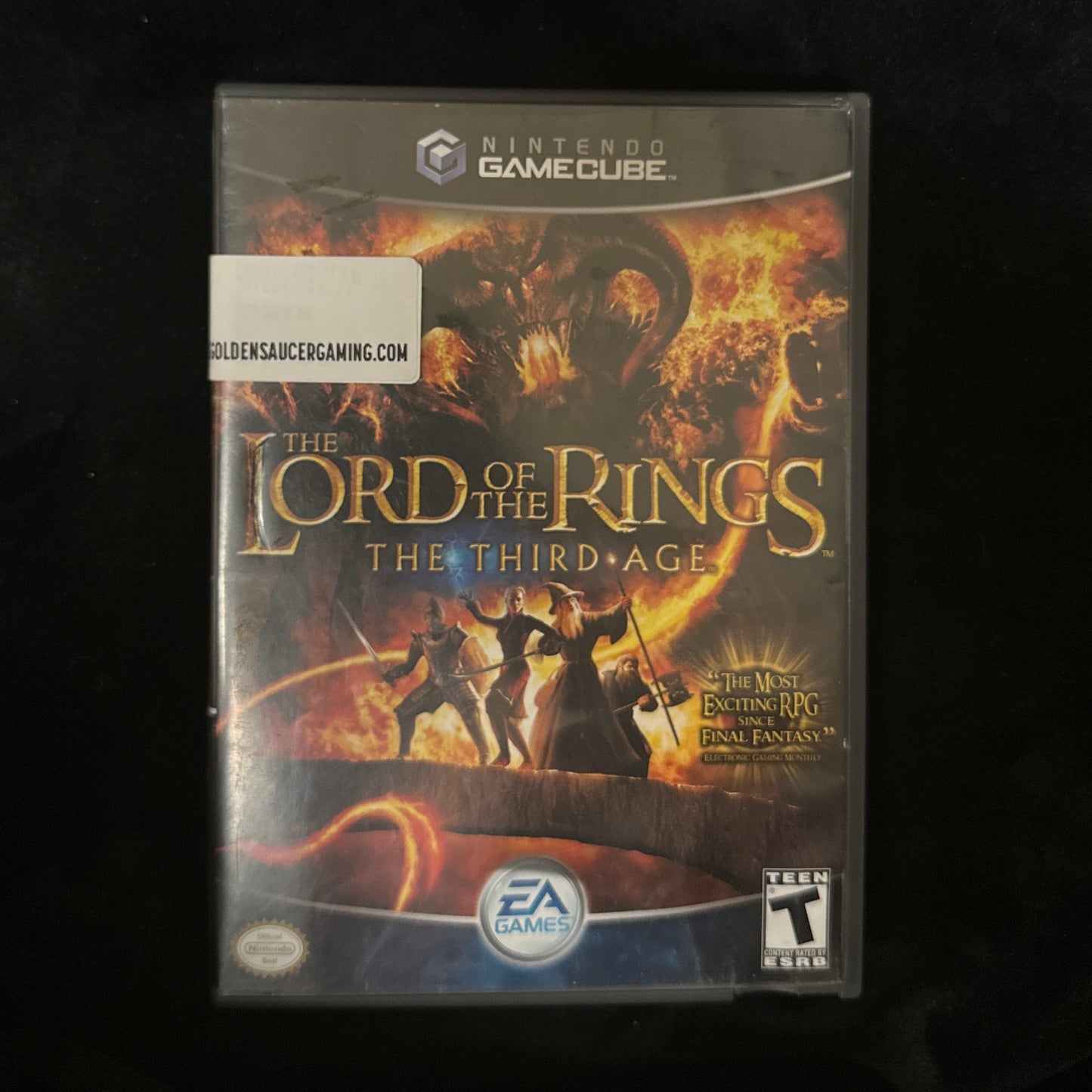 GameCube 'Lord of the Rings: The Third Age' game case on a dark surface