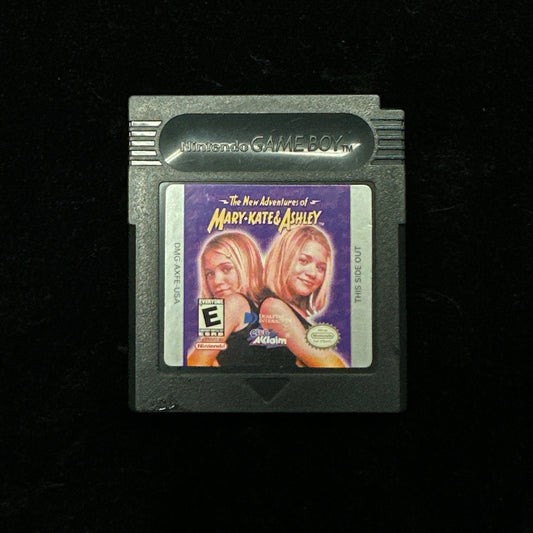 Game cartridge with a label featuring two people on a black background